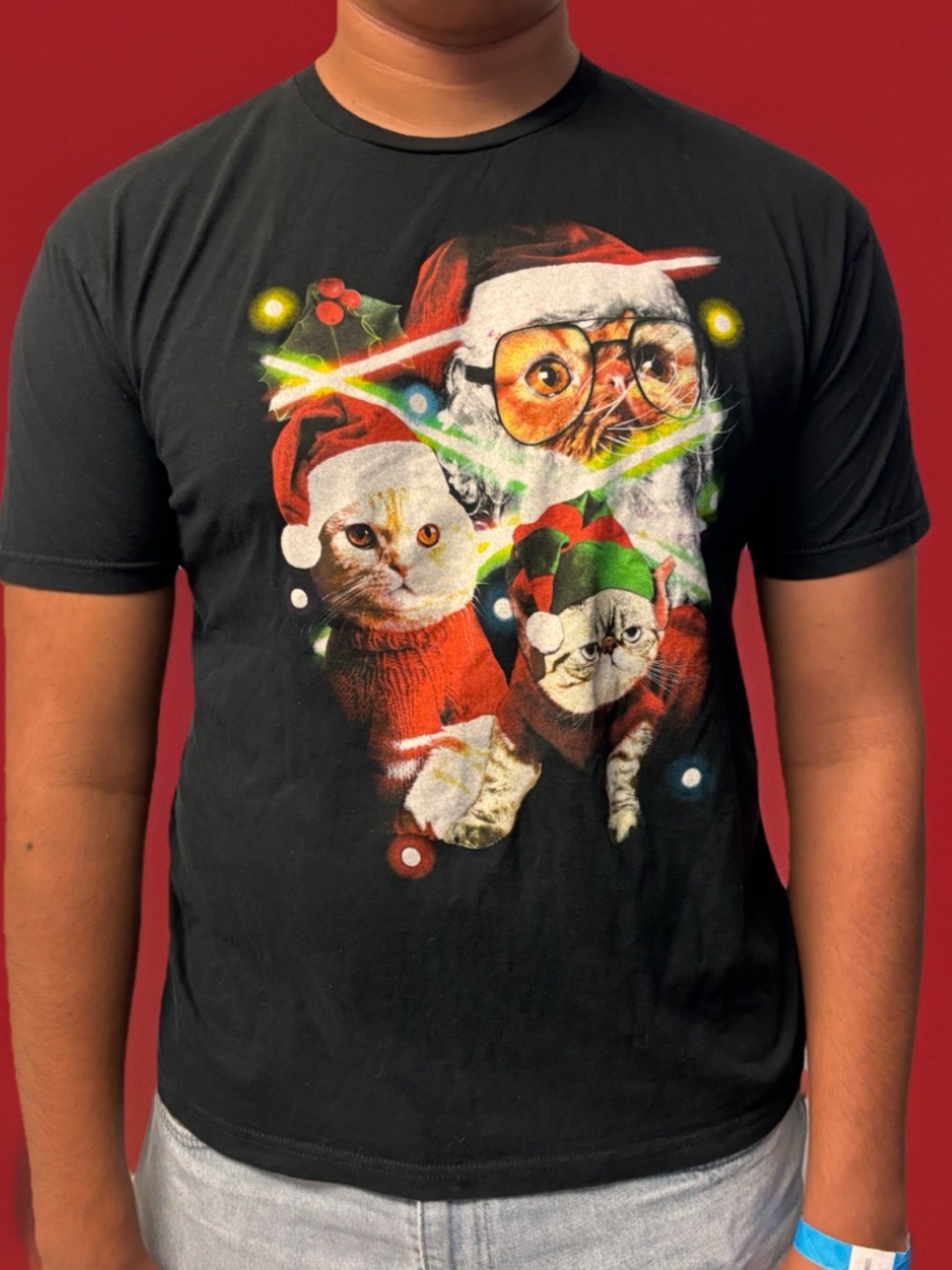 MAD Engine Men’s Cat Christmas Tee XL